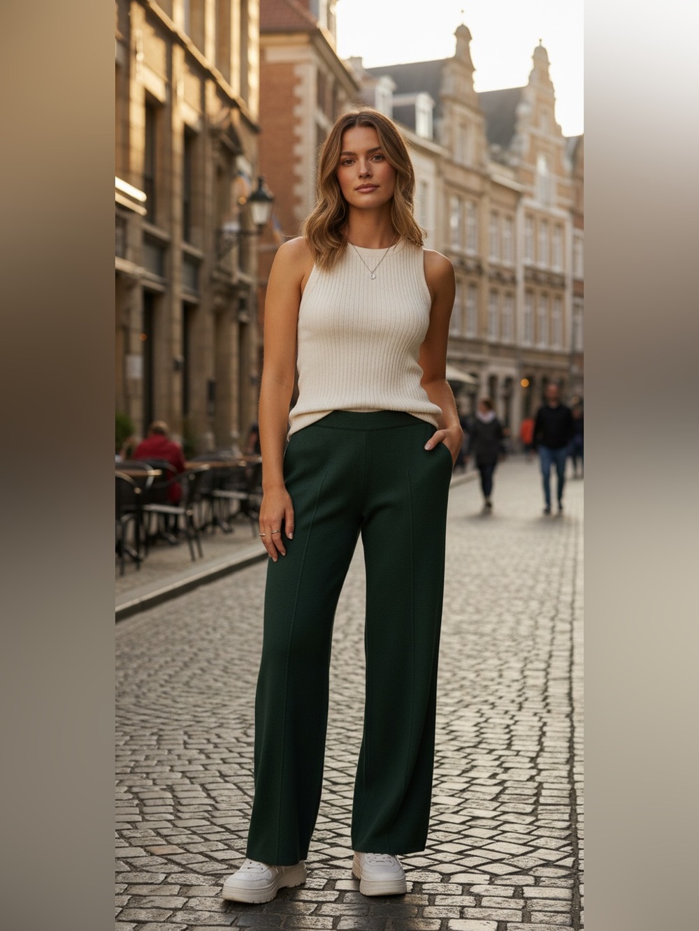 Darling Green Wide Leg Pants